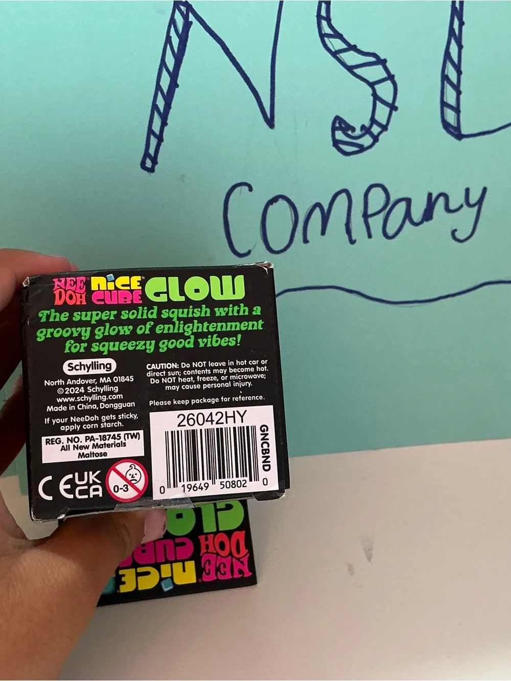 Nice Cube Glow Super Solid Squish Toy — Nee Doh — Purple